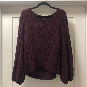 Express off shoulder chenille sweater